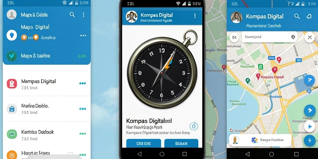 Antarmuka aplikasi Kompas Digital 33L yang informatif dan intuitif.