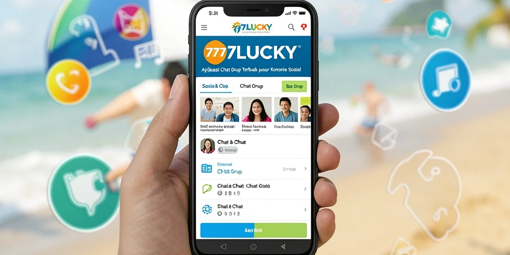 Screenshot antarmuka 777LUCKY yang menunjukkan fitur Chat Grup.