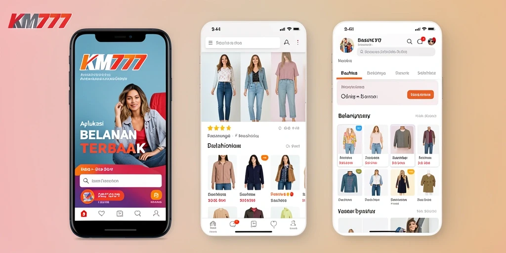 Antarmuka KM777 yang stylish dan mudah digunakan untuk belanja fashion.