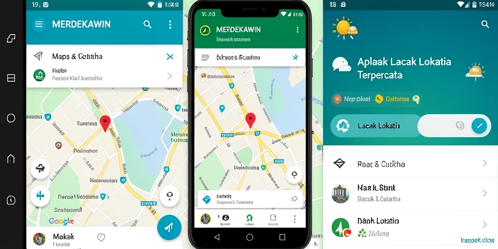 Tampilan antarmuka aplikasi MERDEKAWIN untuk pelacakan lokasi.