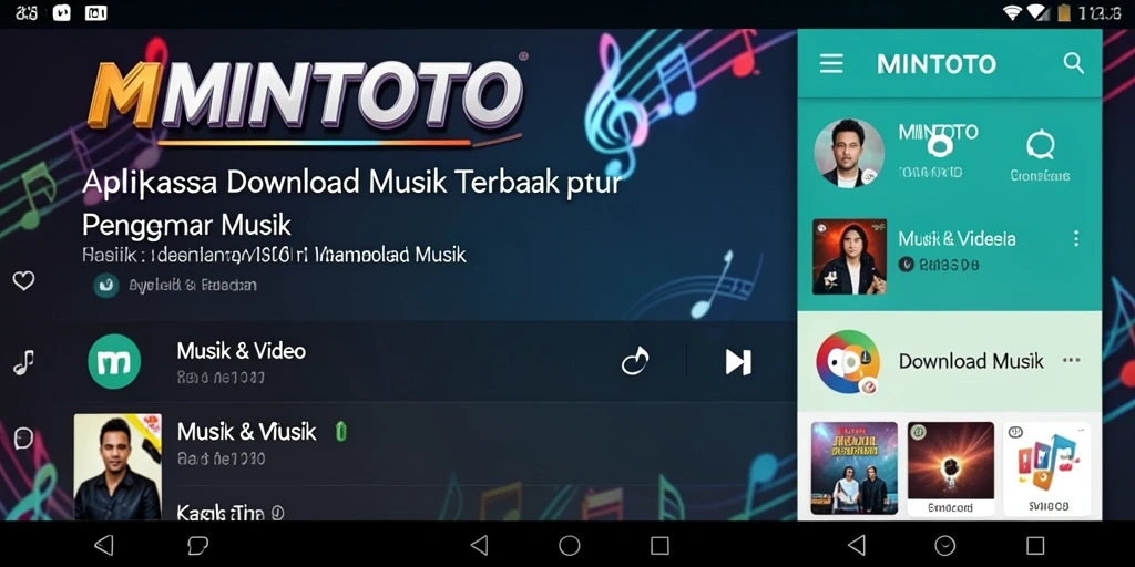 Screenshot tampilan antarmuka MINTOTO sebagai aplikasi Download Musik.