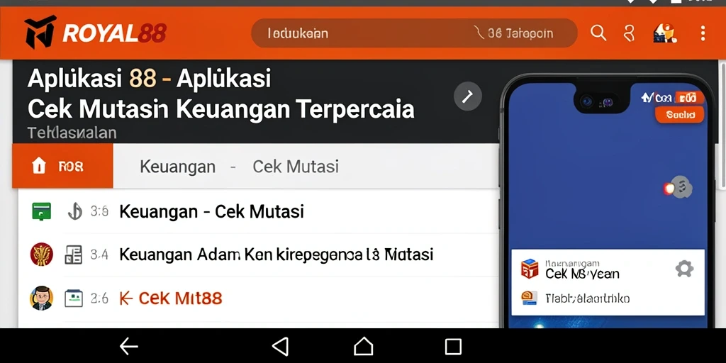 Antarmuka ROYAL88 menampilkan informasi mutasi keuangan dengan jelas.