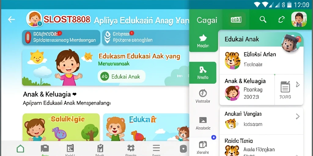 Tampilan antarmuka aplikasi SLOST8808 untuk Edukasi Anak.