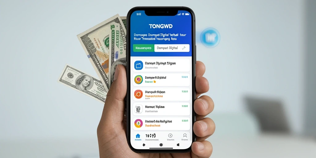 Tampilan utama TONGWD menampilkan antarmuka Dompet Digital yang user-friendly.